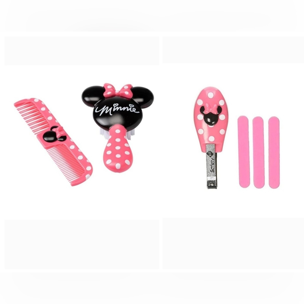 SAFETY 1ST MINNIE MOUSE BRUSH, COMB, NAIL CLIPPERS & FILES 6-PIECE BABY HYGIENE